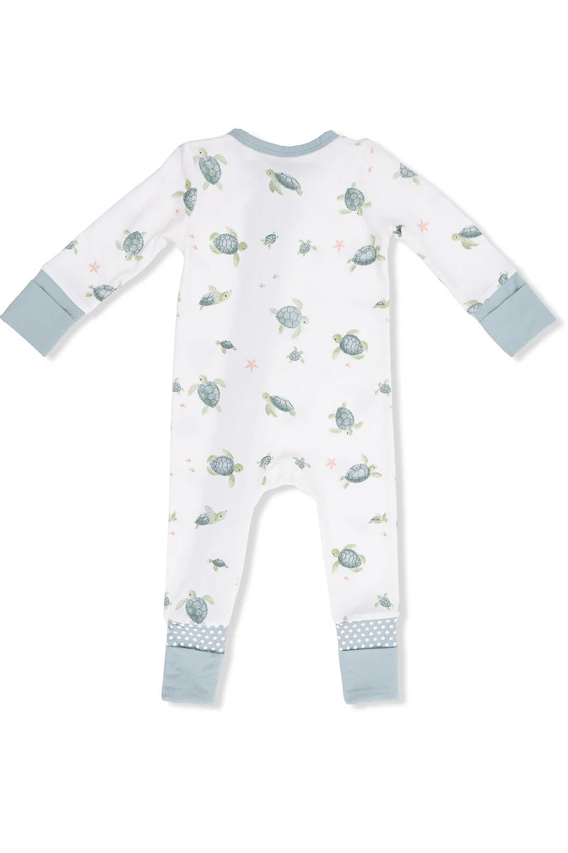 Convertible romper in sea turtles back view