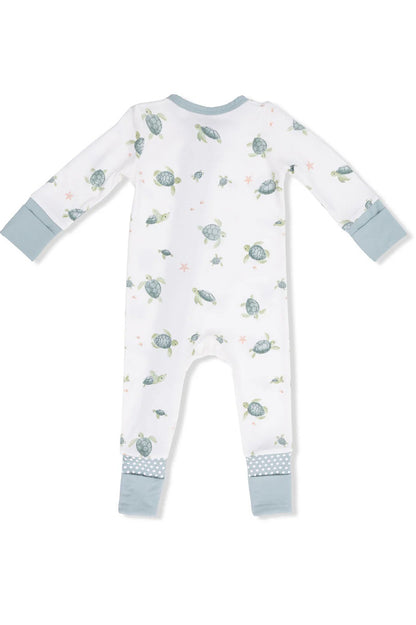 Convertible romper in sea turtles back view