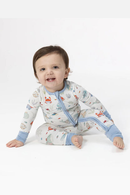 Convertible romper in sailor sea creatures style view