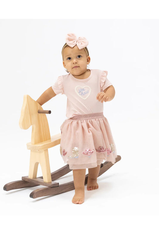 Ruffle tee in yee haw cowgirl style view