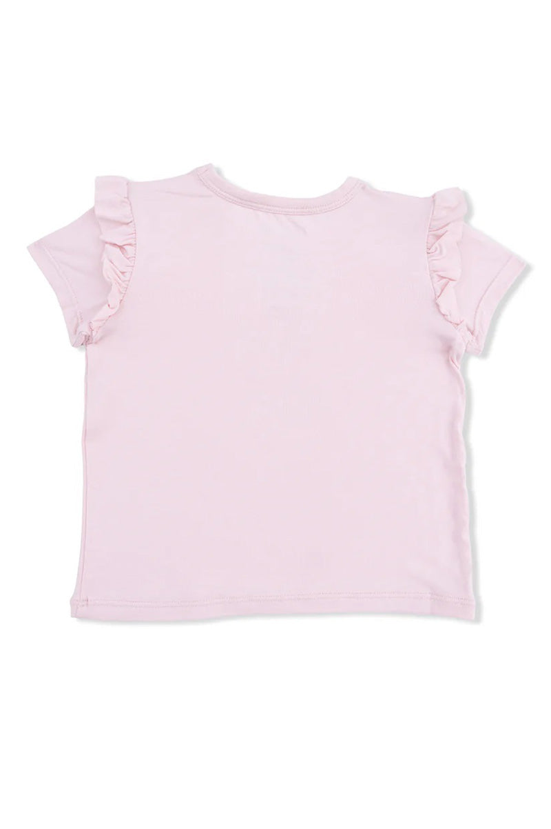 Ruffle tee in yee haw cowgirl back view