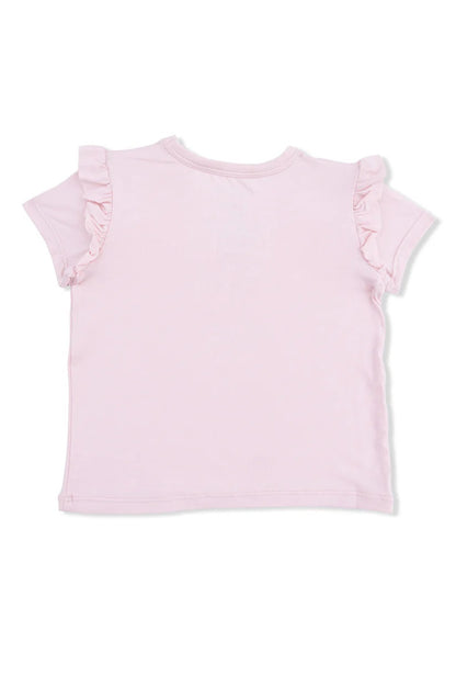 Ruffle tee in yee haw cowgirl back view