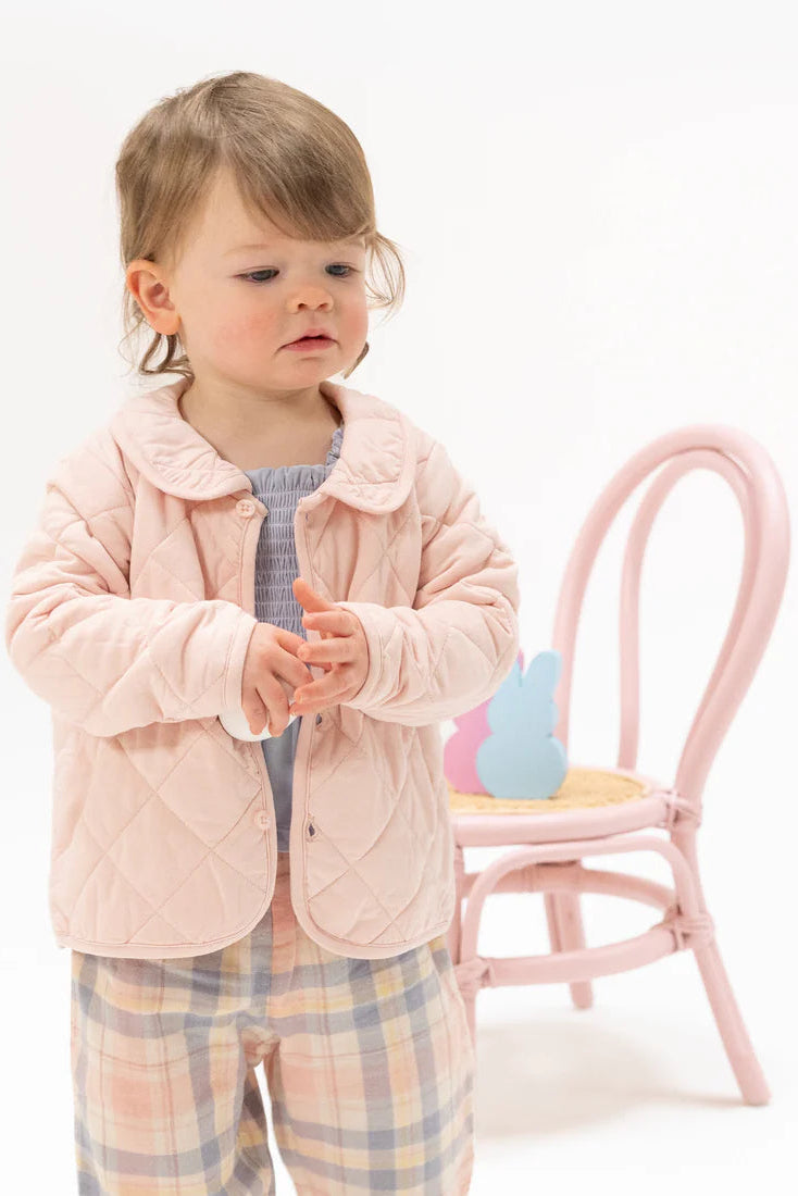 Quilted jacket in solid lotus style view