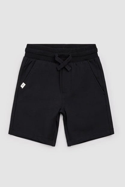 KNIT SHORT IN BLACK FRONT VIEW