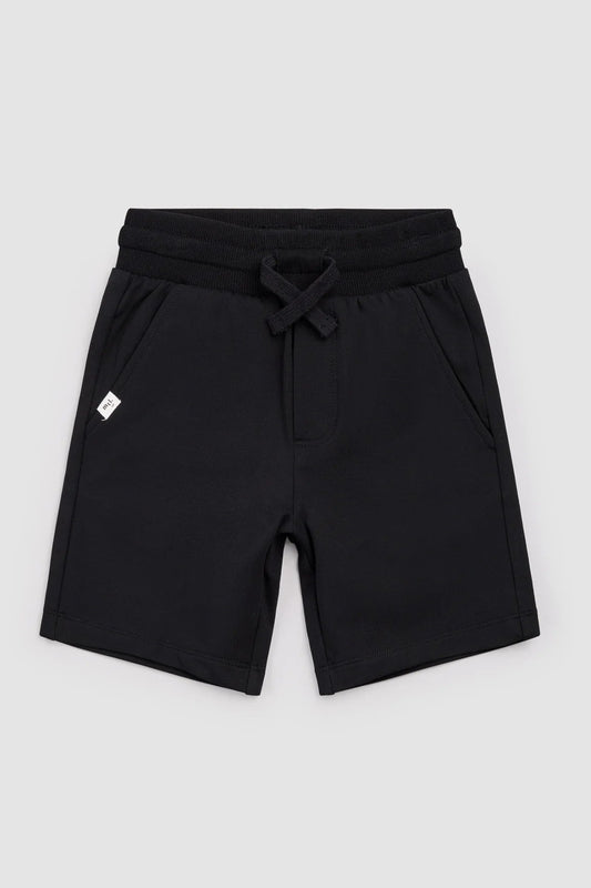 KNIT SHORT IN BLACK FRONT VIEW