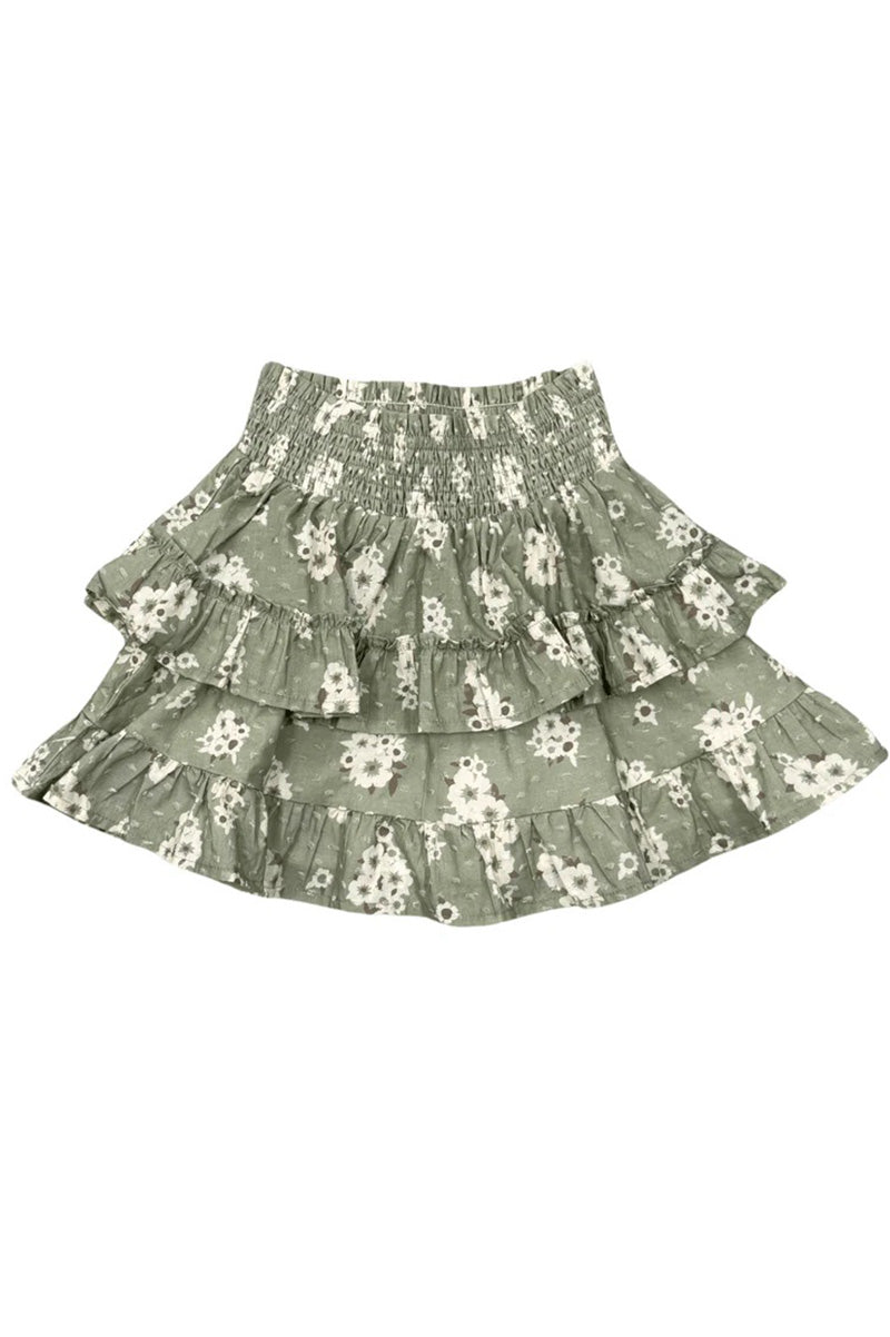 Ruffle skirt in cluster daisy skirt view