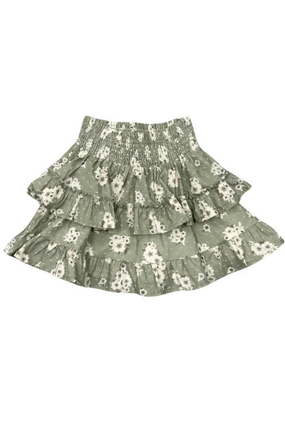 Ruffle skirt in cluster daisy skirt view