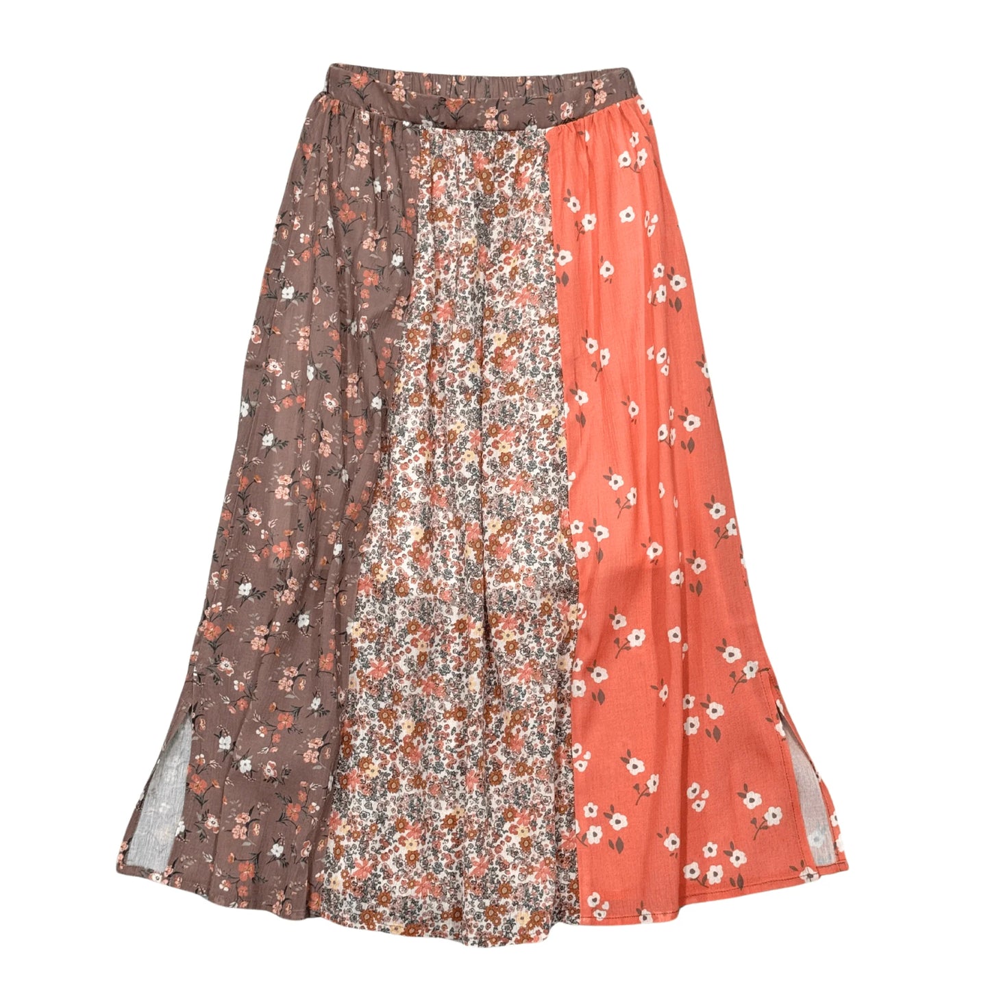 Panel maxi skirt in boho floral skirt view