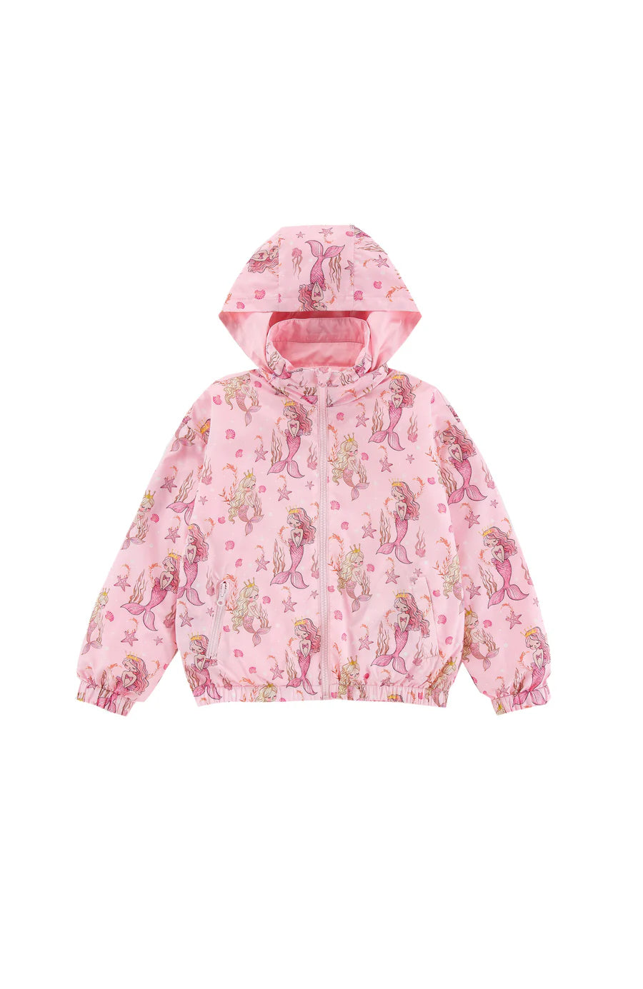 Max reversible rain repellent windbreaker in mermaids front view