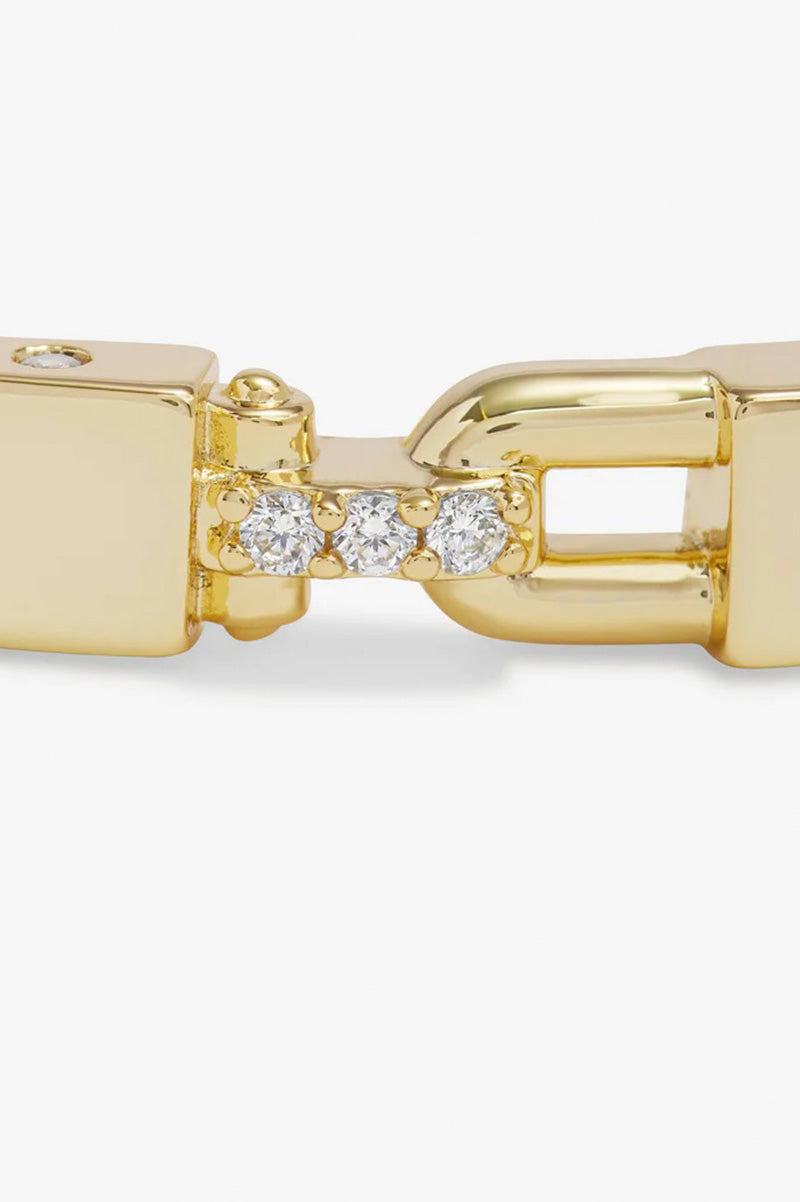 Ashley lock cuff 6mm in gold white detail view