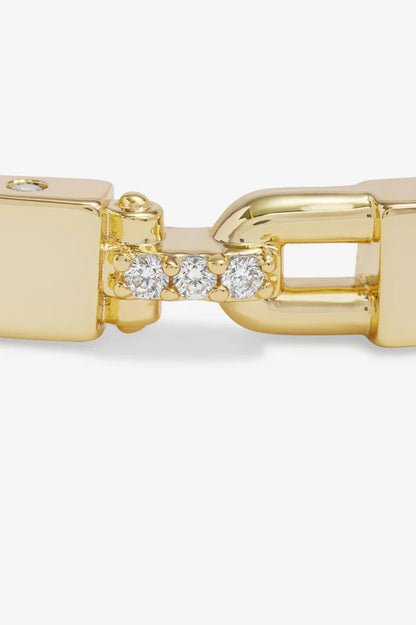 Ashley lock cuff 6mm in gold white detail view