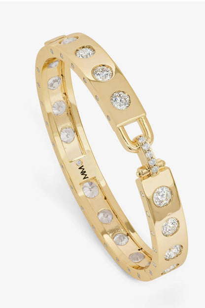 Ashley rodeo lock cuff 9mm bracelet in gold white bracelet view