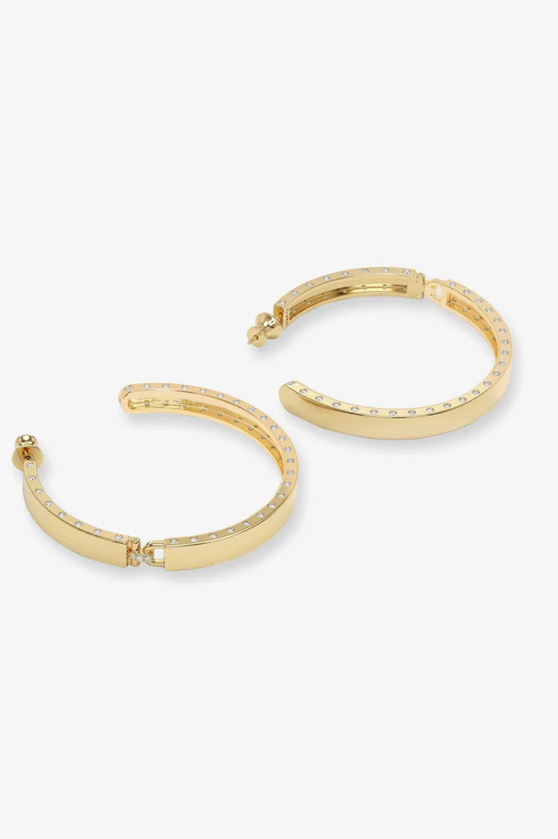 Ashley lock hoops 2" in gold white side view