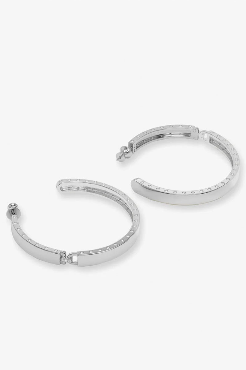 Ashley lock hoops 2" in silver white side view