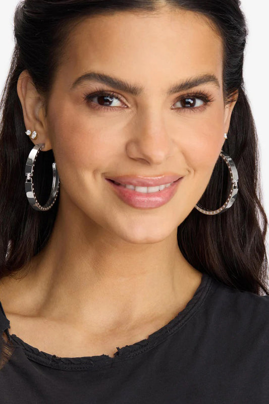 Ashley lock hoops 2" in silver white style view