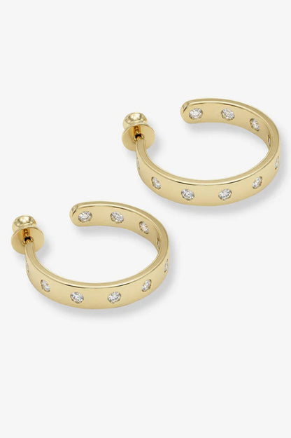 Ashley rodeo hoops 1" in gold white side view