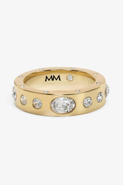 Ashley sunset ring in gold white front view