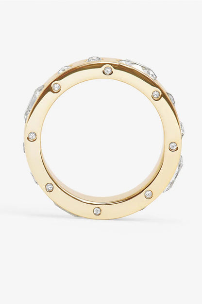 Ashley sunset ring in gold white side view