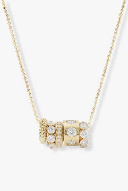 Ashley Venice necklce in gold white crystal closeup view