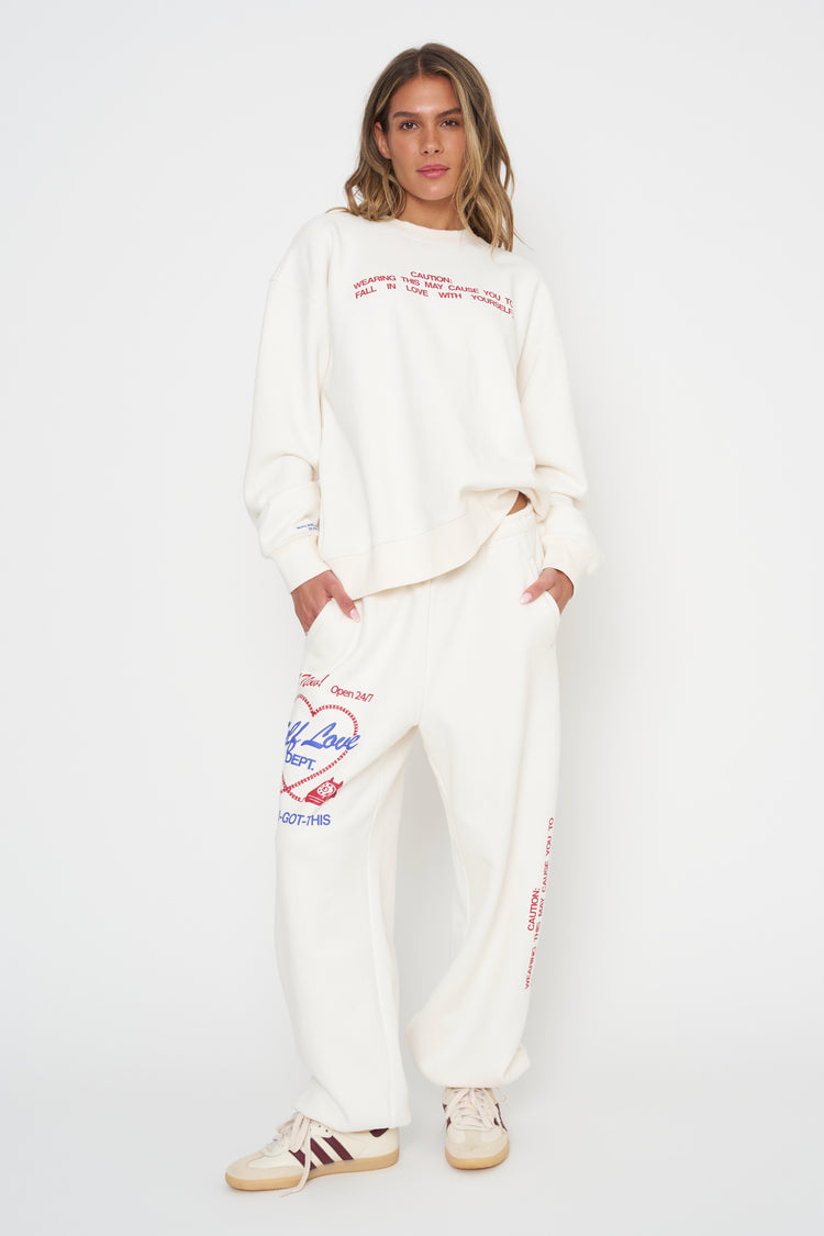 Self love club oversized sweatpant style view