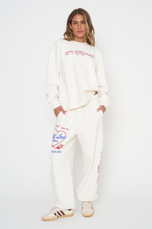 Self love club oversized sweatpant style view
