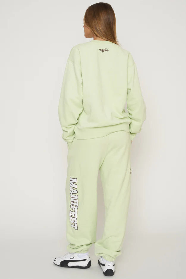 Manifest classic sweatpant in sage back view