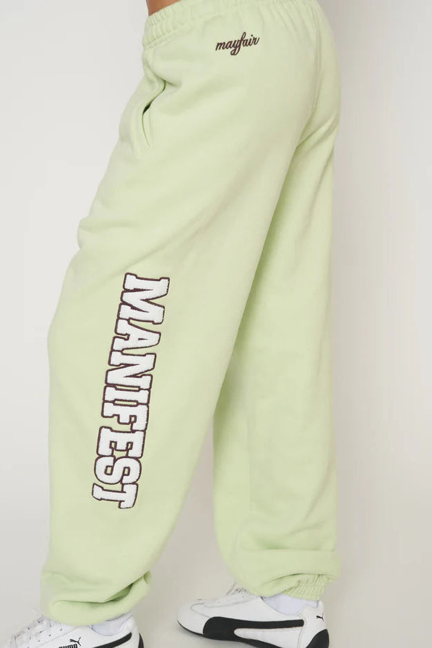 Manifest classic sweatpant in sage side view