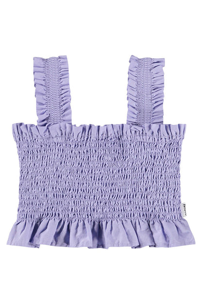Rolfia crop top in cool lilac front view