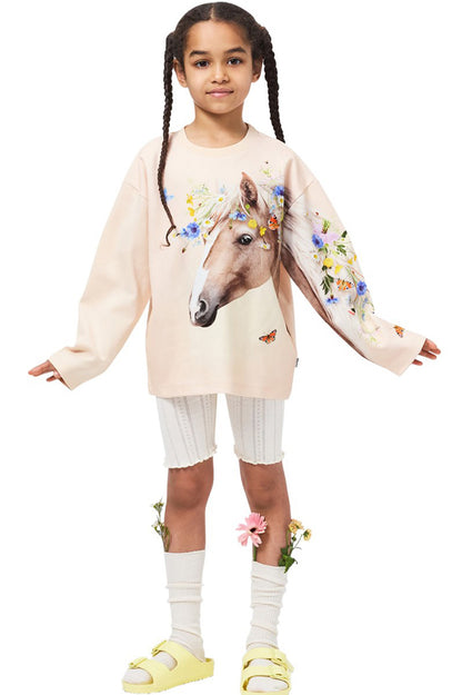 Mountoo sweatshirt meadow horse beige style view