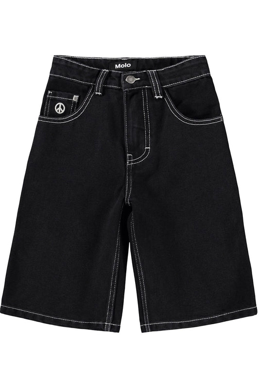 Alpha denim short in washed black front view