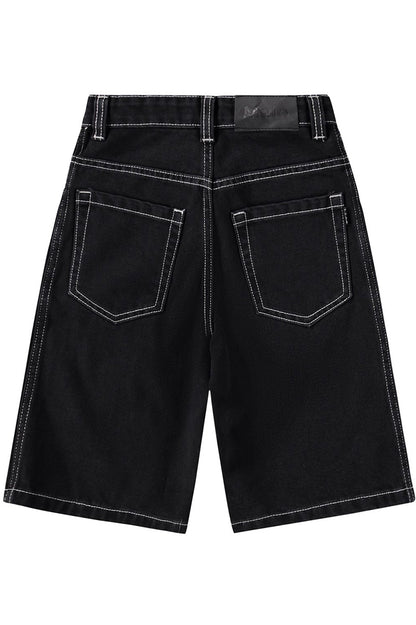 Alpha denim short in washed black back view
