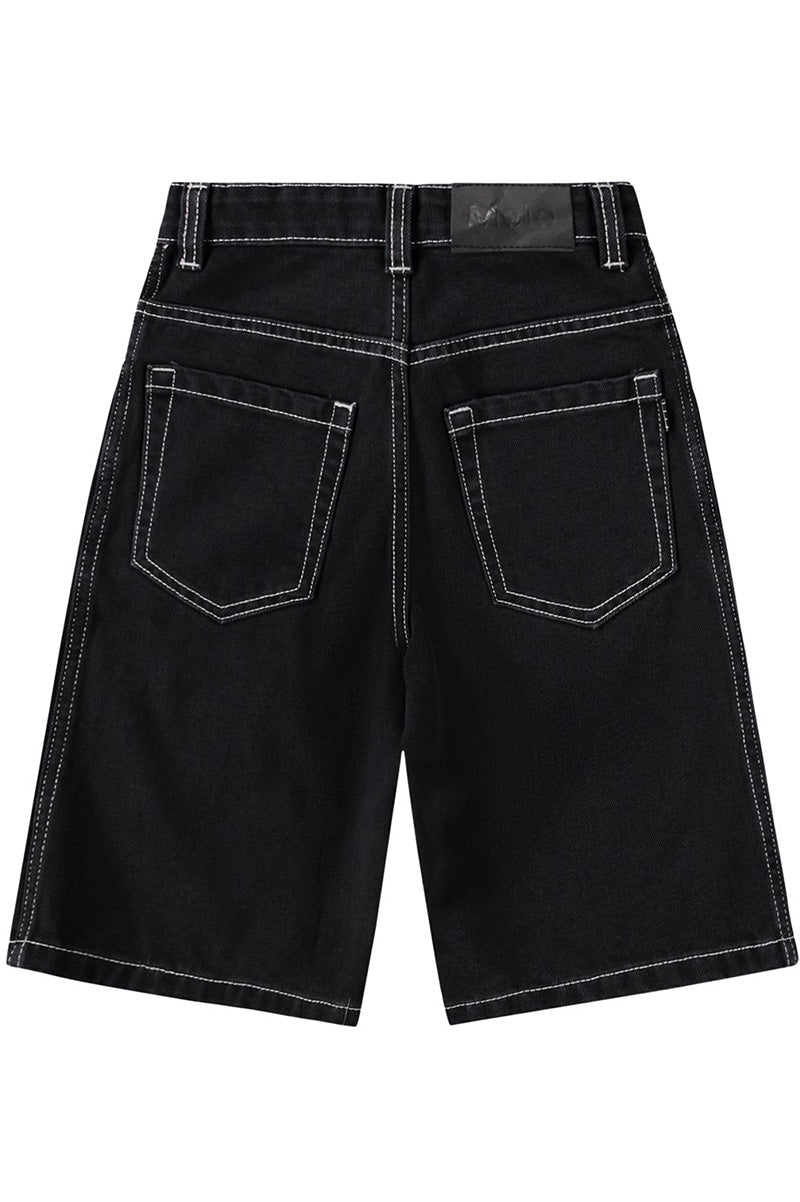 Alpha denim short in washed black back view