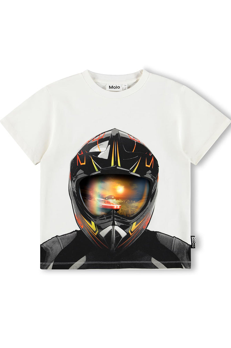 Riley tee race helmet in white front view