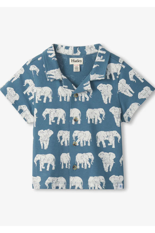 Jersey button down in elephant front view