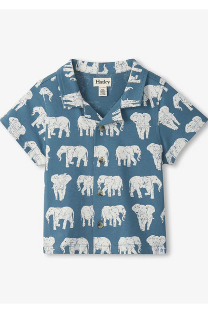 Jersey button down in elephant front view