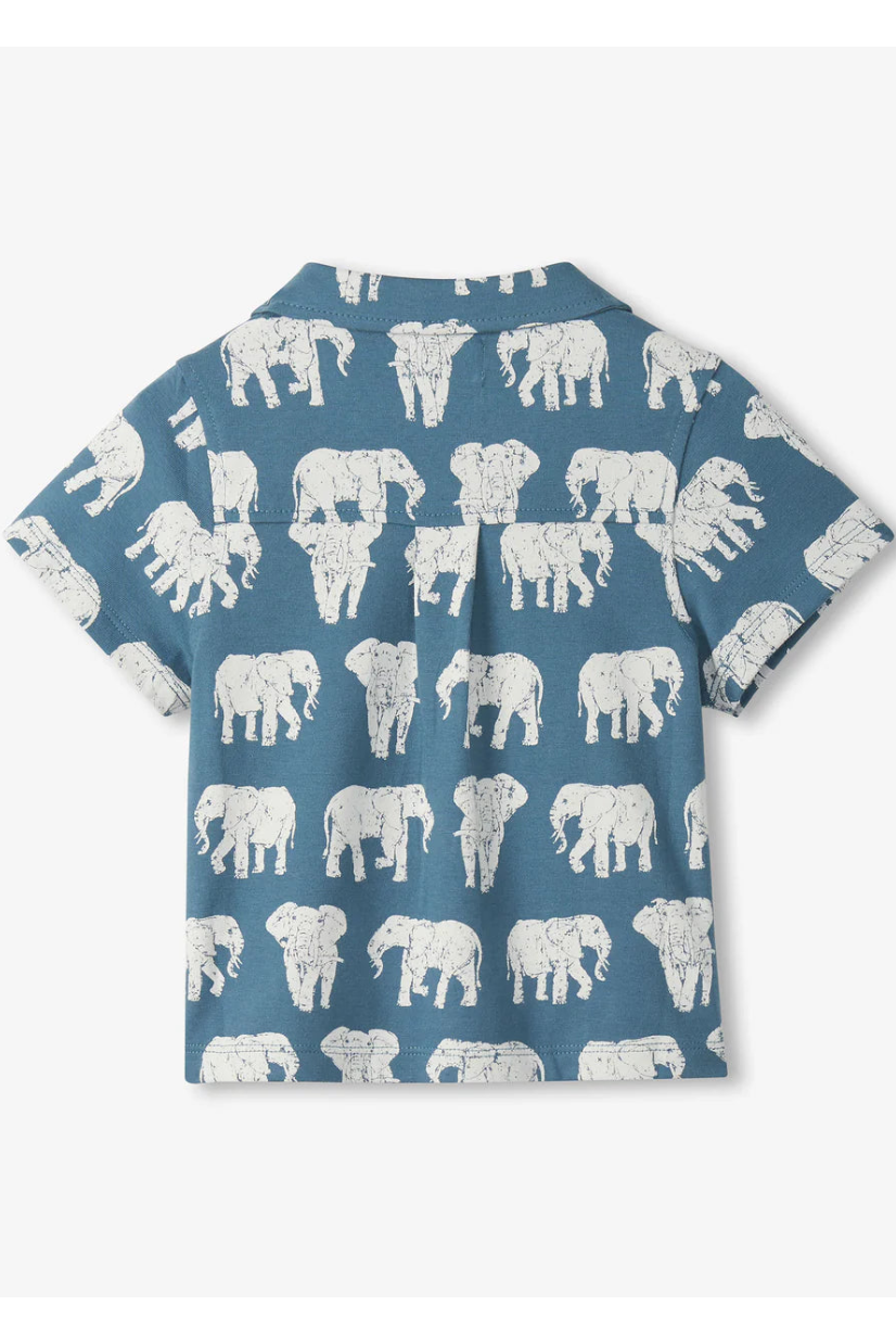 Jersey button down in elephant back view