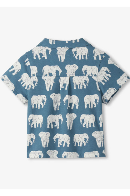 Jersey button down in elephant back view