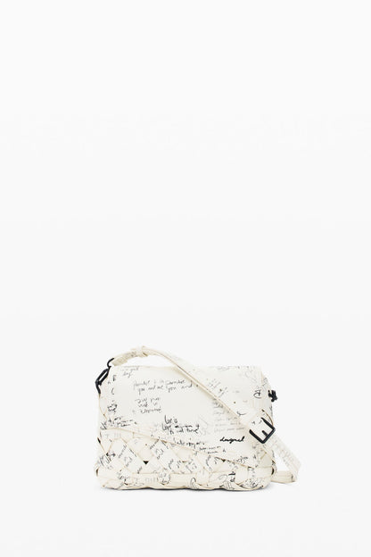 Medium Lettering bag in Crudo Beige front view