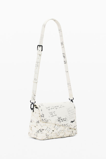 Medium Lettering bag in Crudo Beige with strap 