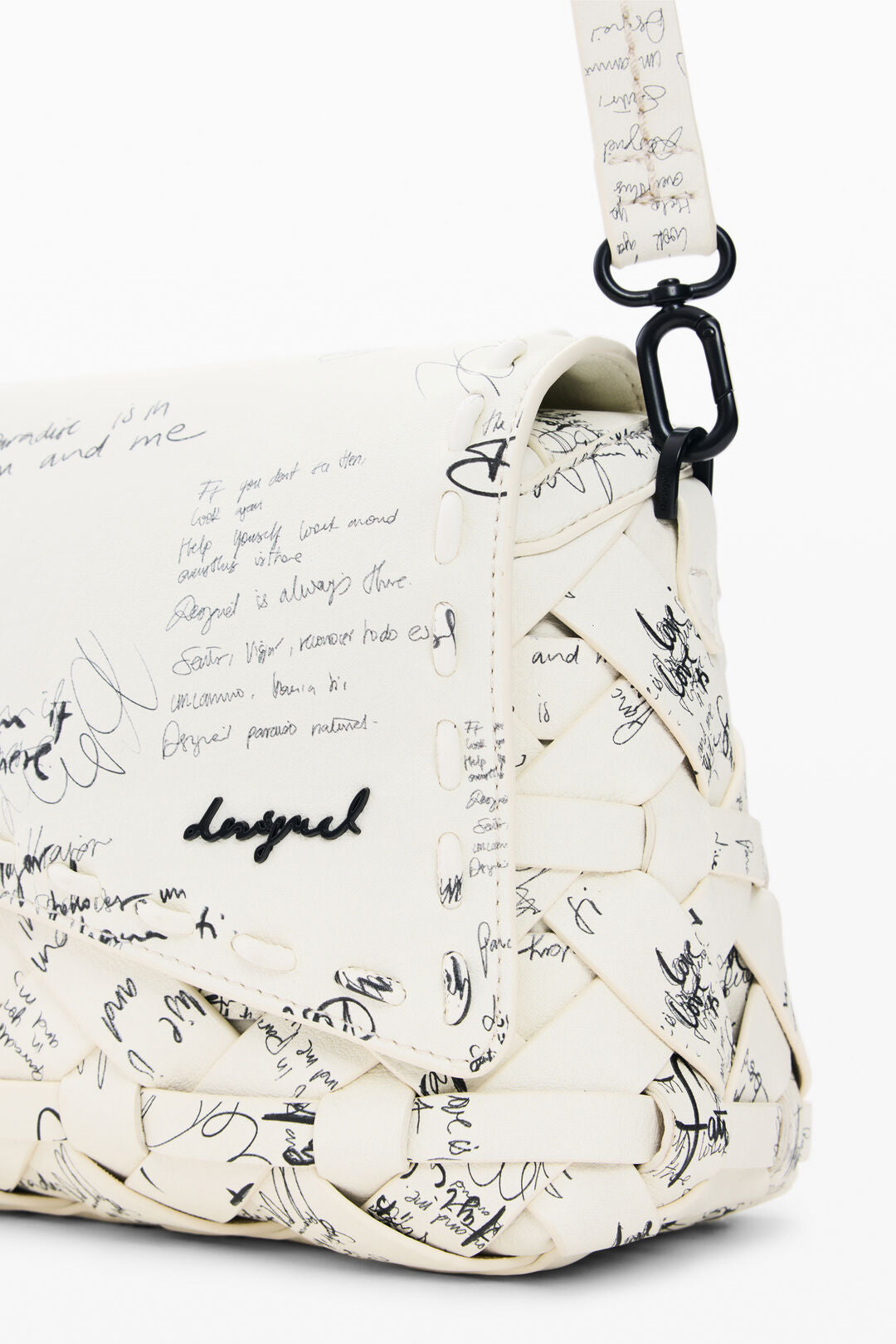 Medium Lettering bag in Crudo Beige detail view