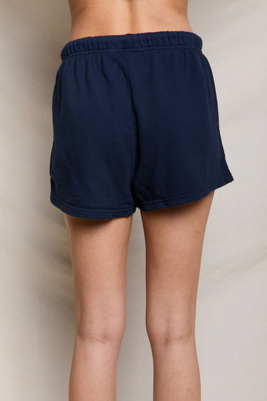 Navy Layla French Terry Sweat Shorts BACK