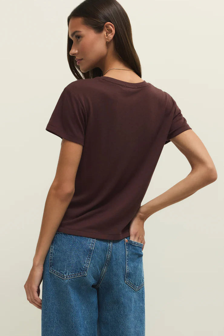 TOURIST TEE IN CHOCOLATE CHERRY BACK VIEW