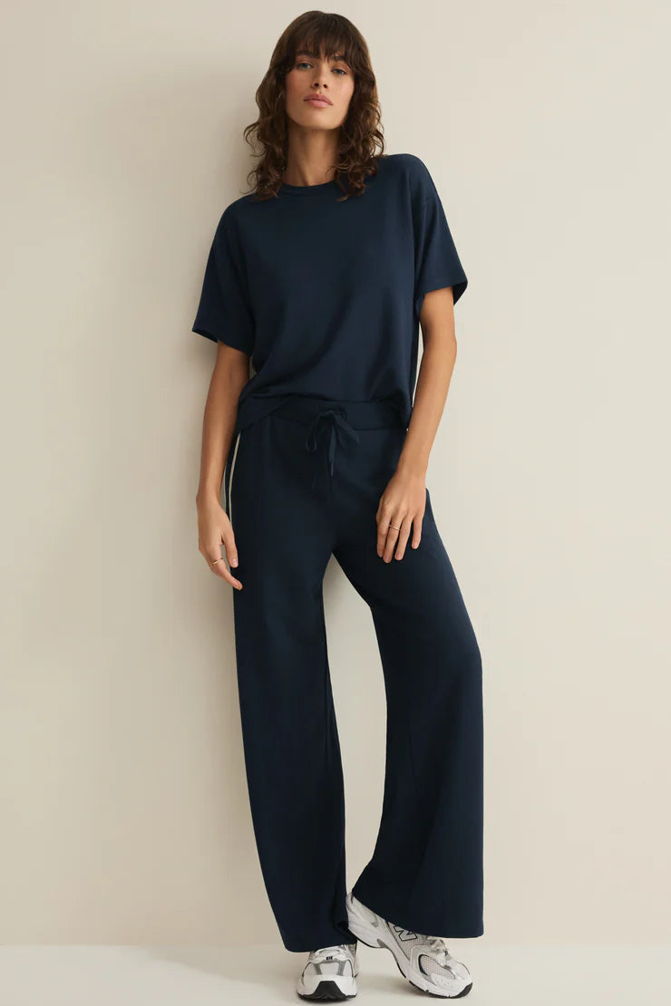 LAYOVER TRACK PANT IN ECLIPSE FRONT VIEW