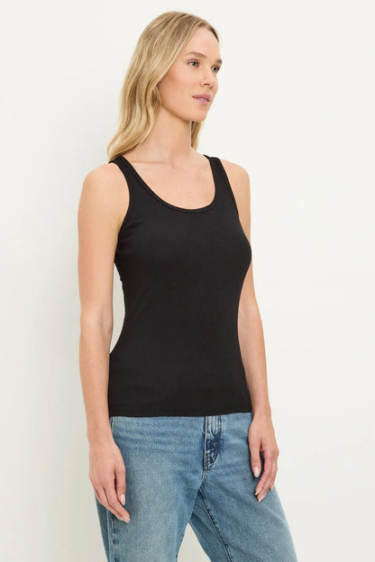 BREKEN BOYFRIEND TANK IN BLACK SIDE VIEW