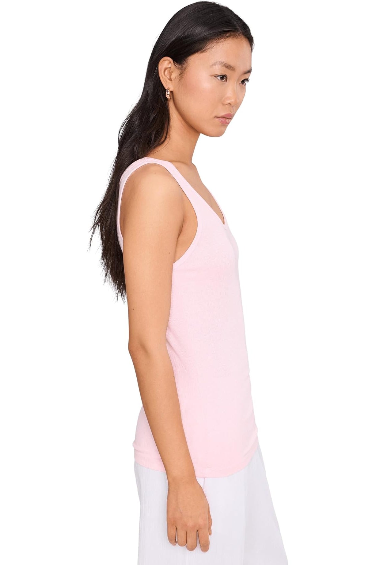 BREKEN BOYFRIEND TANK IN BLUSH SIDE VIEW