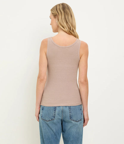 BREKEN BOYFRIEND TANK IN MACADAMIA BACK VIEW