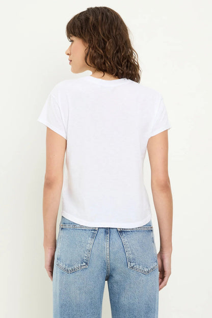 GRAYSON CROPPED CREW NECK IN WHITE BACK VIEW