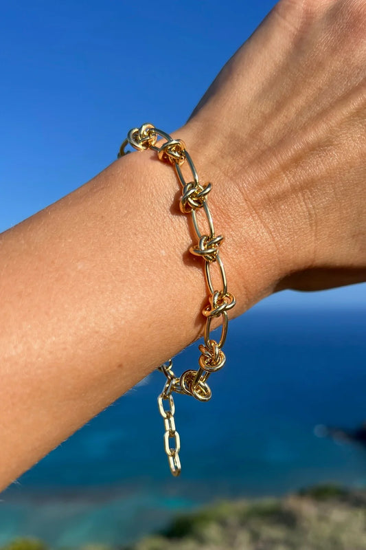 Knot bracelet in gold style view