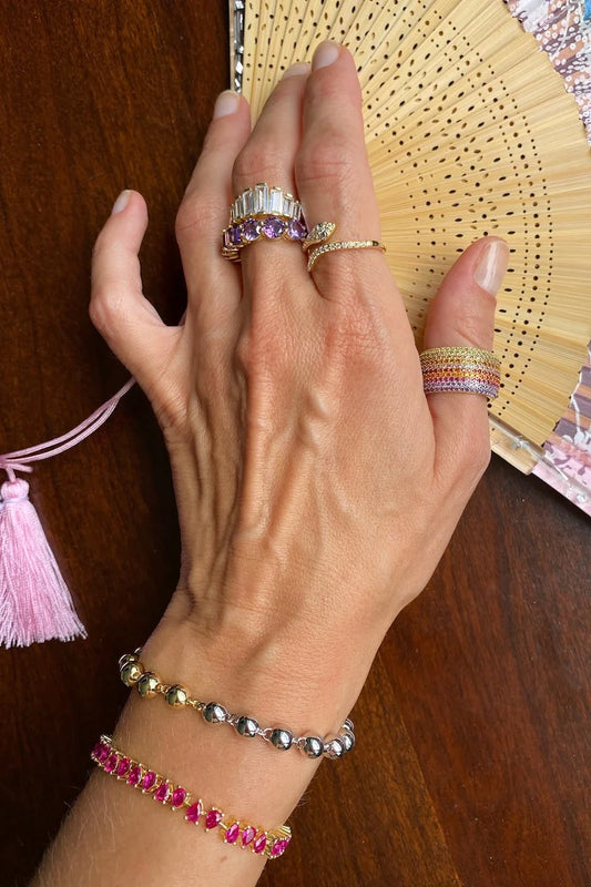 Bocce Bracelet Duo mixed large in gold silver style view