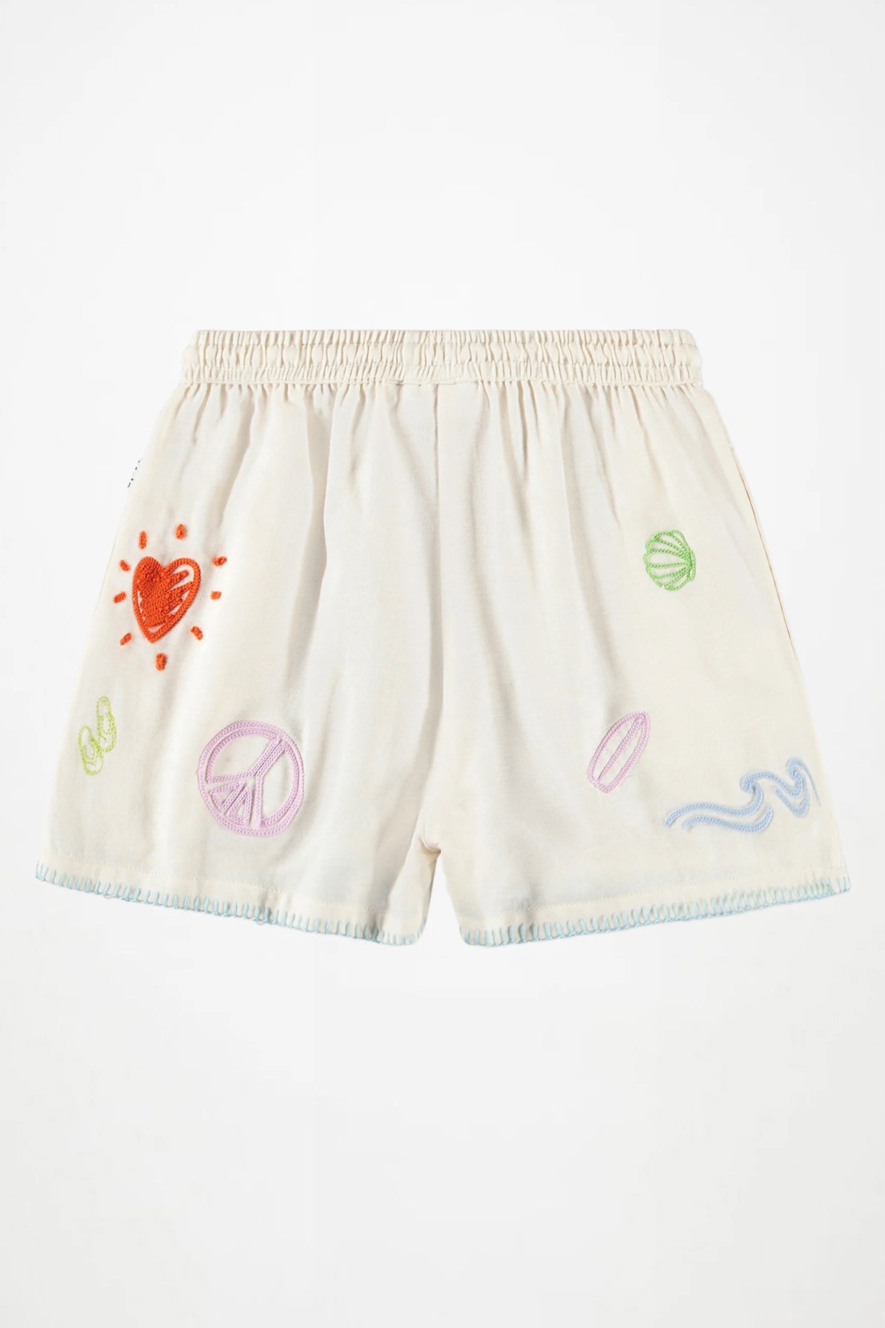 Annabella shorts in white cap front view